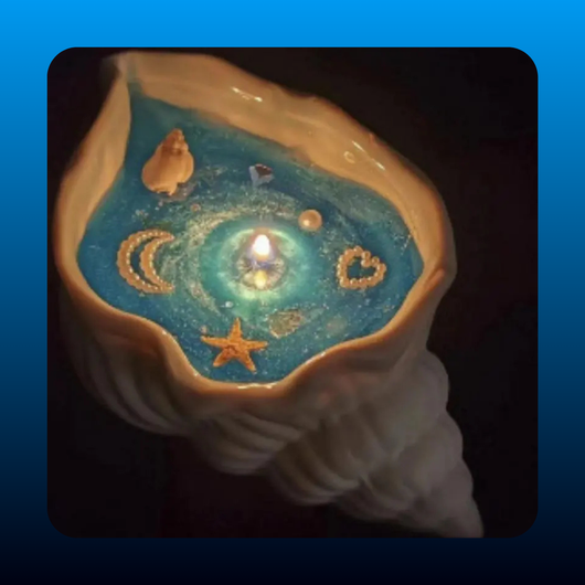 Starfish & Seashell Design Scented Candle