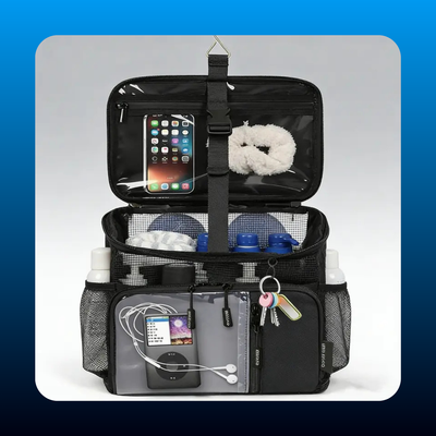 Waterproof Large-Capacity Black Hanging Toiletry Bag