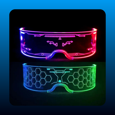 LED Light Up Glasses Neon Luminous (2 Pack)