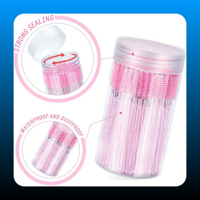 200 Pcs Disposable Mascara Wands With Container