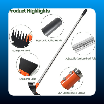 2-in-1 Garden Hoe & Weed Puller Rake
