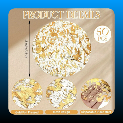 50pcs Disposable Golden Placemats