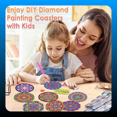 Diamond Painting Coasters with Holder (6 Pack)