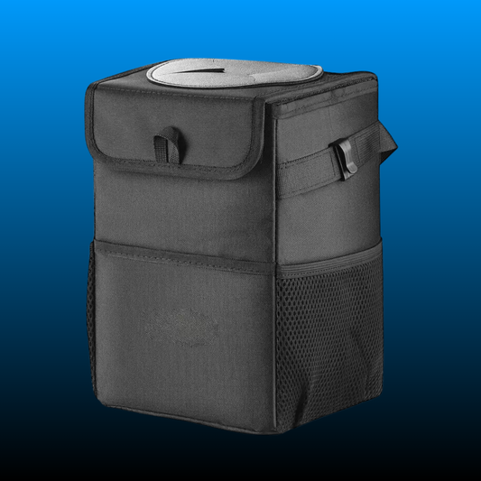 Car Trash Can with Lid & Storage Pockets