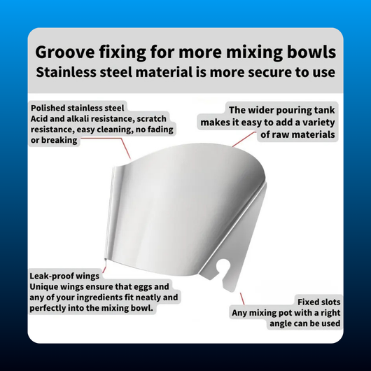 Stainless Steel Smooth Pouring Chute Mixer Accessory