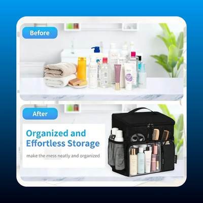 Waterproof Large-Capacity Black Hanging Toiletry Bag