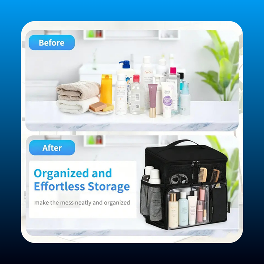 Waterproof Large-Capacity Black Hanging Toiletry Bag