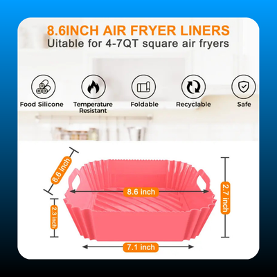 Silicone Air Fryer Square Liners (2 Pack)