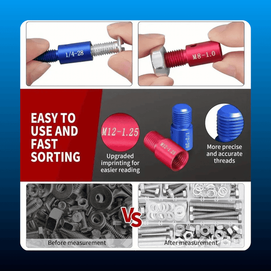 Detachable Nut and Bolt Size Gauge