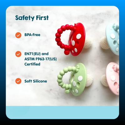 Chompy Mushroom Silicone Pacifiers (2 pack)
