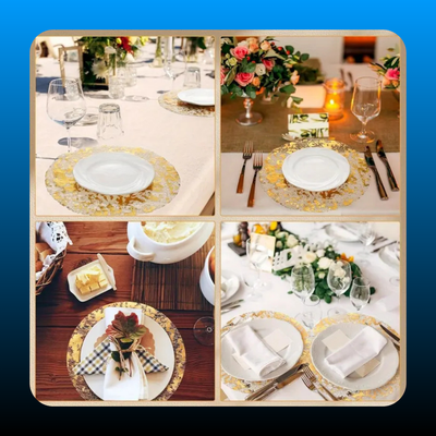 50pcs Disposable Golden Placemats