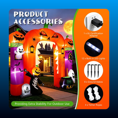 Inflatable Pumpkin Archway with Lights