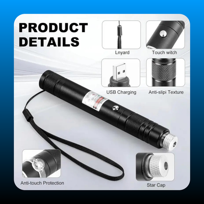 High Power Green Laser Pointer with Removable Star Cap