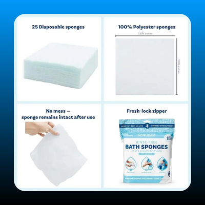 Disposable No Rinse Bathing Wipes (14 pack)