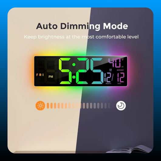 Large Digital Wall Clock with Bluetooth Sync