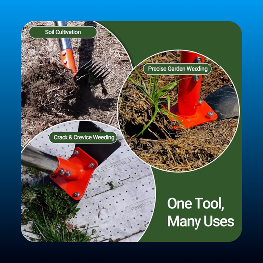 2-in-1 Garden Hoe & Weed Puller Rake