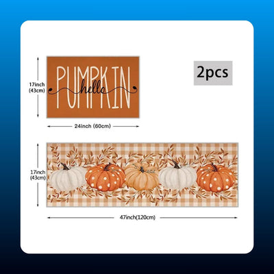 Hello Pumpkin Fall Kitchen Mat Set (2 Piece)