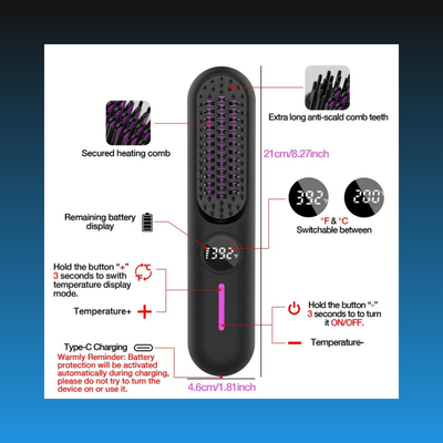 Portable Hair Straightener Brush