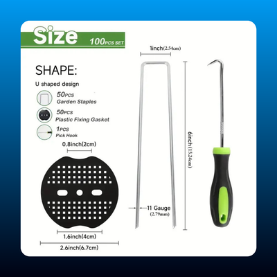 100pcs 6 Inch Hot-Dip Galvanized Landscape Staples