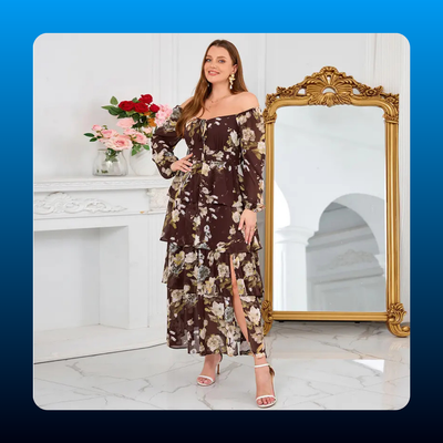 Plus Size Boho Floral Maxi Dress