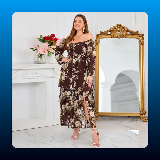 Plus Size Boho Floral Maxi Dress