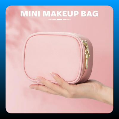 Small Makeup Bag Travel Train Case with Mirror and Light