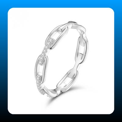 Moissanite Unisex Chained Ring