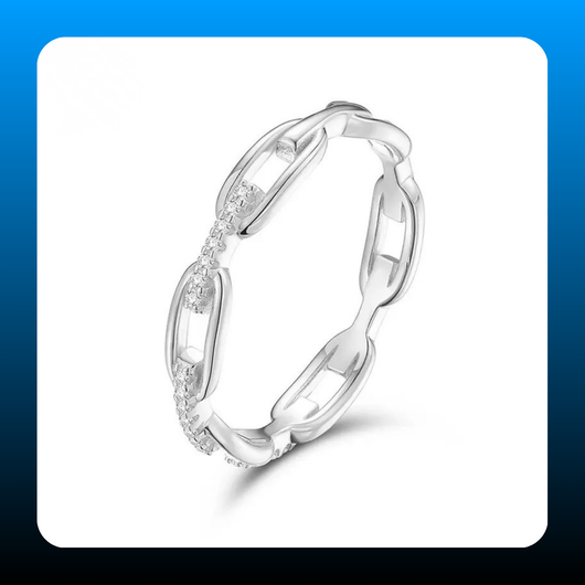 Moissanite Unisex Chained Ring