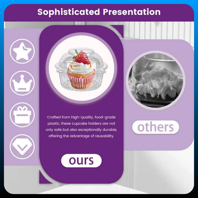 Individual Cupcake Containers with Lid (50 Pack)