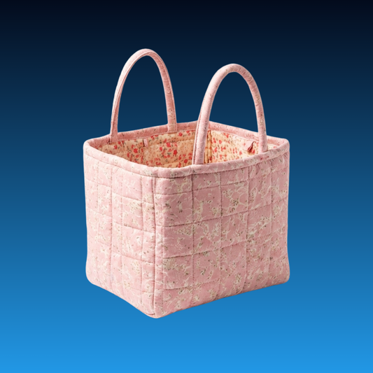 Floral Foldable Cotton Storage Basket