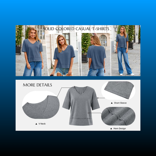 Womens Summer V-Neck T Shirts