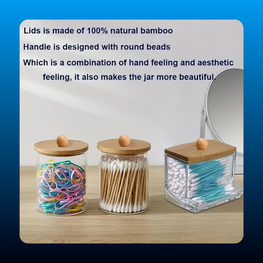 Clear Storage Jar with Wooden Lid (3 Pack)