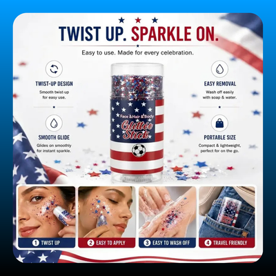 4th of July Face and Body Glitter Stick