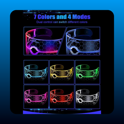 LED Light Up Glasses Neon Luminous (2 Pack)