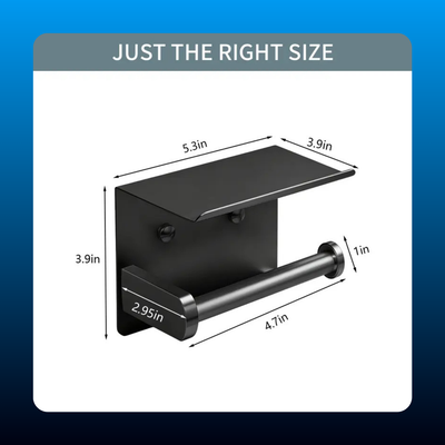 Black Toilet Paper Holder with Shelf
