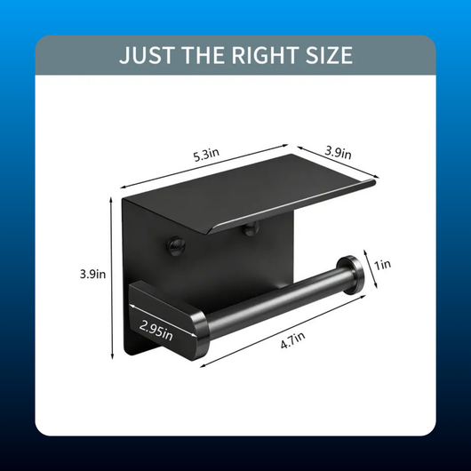 Black Toilet Paper Holder with Shelf