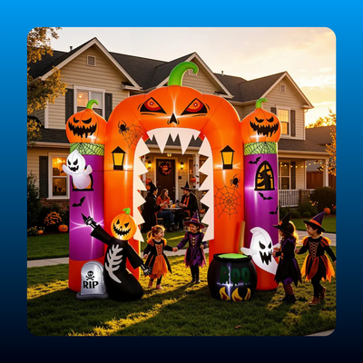 Inflatable Pumpkin Archway with Lights