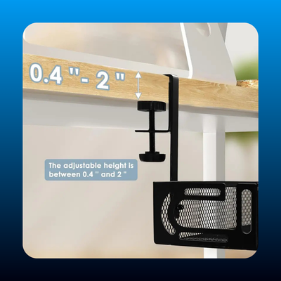 No-Drill Under-Desk Cable Tray