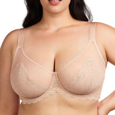 Mermaid Scales Lace Plus Size Minimizer Bra