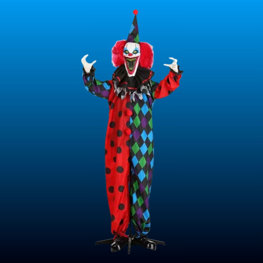 Animated Harlequin Evil Clown Prop