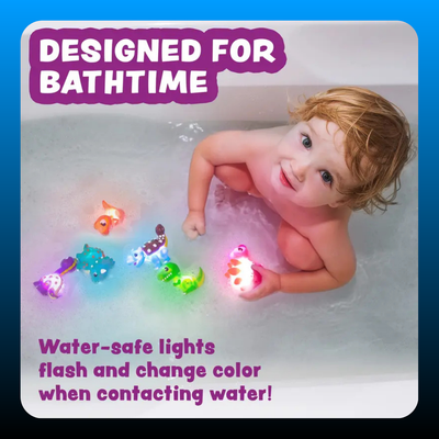 Dinosaur Light Up Bath Toys (6 Pack)