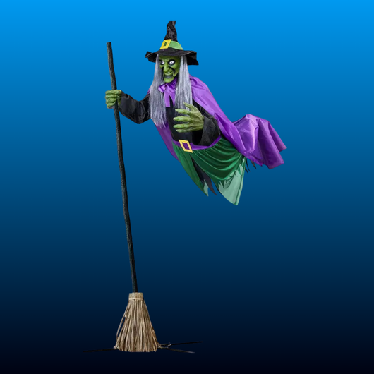 Animated Hovering Witch on Broom