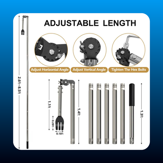 Dual-Axis Spring Steel Gutter Cleaner