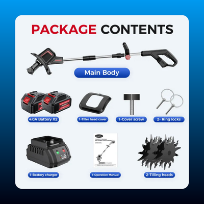 20V Cordless Garden Tiller and Cultivator