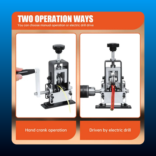 Smart Manual Wire Stripper Machine with Hand Crank and Drill Power Options