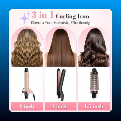 3-in-1 Curling Iron and Styling Set
