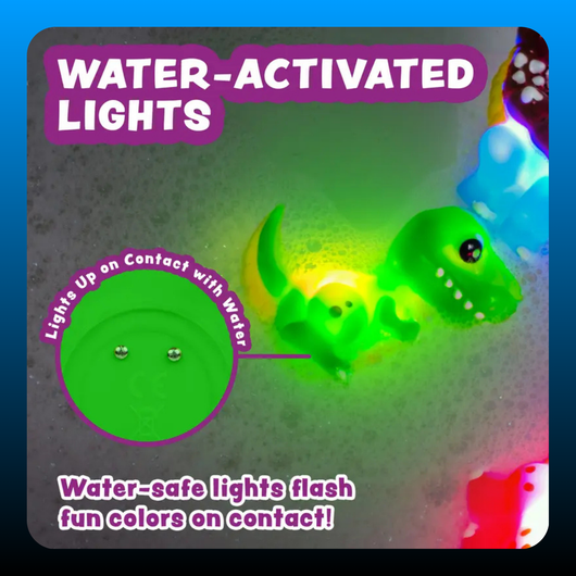 Dinosaur Light Up Bath Toys (6 Pack)