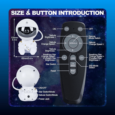 Astronaut Galaxy Star Projector Night Light