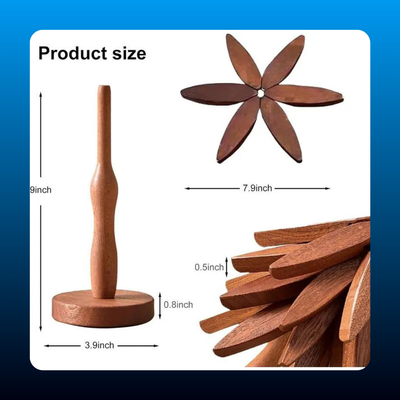 Walnut Tree-Shape Natural Wood Trivet Set