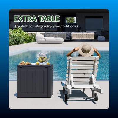 Rattan Look Outdoor Storage Deck Box